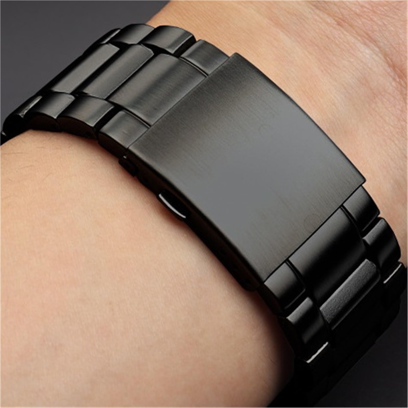 Correa de reloj de acero inoxidable for hombre, pulsera de pulsera sólida de Metal de 22mm, 24mm, 26mm y 28mm