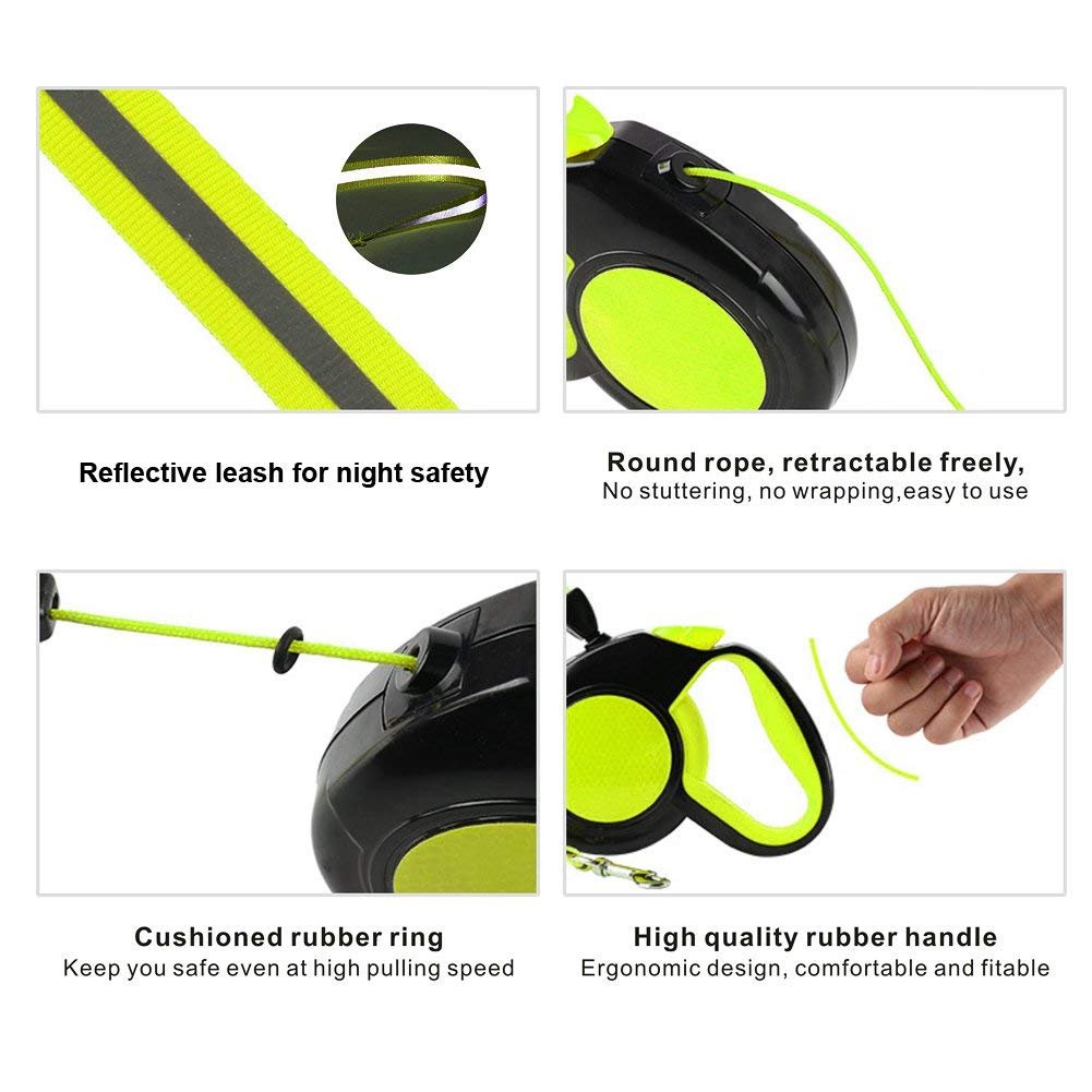 einziehbare Hundeleine, 8 m Reflektierende Hundeleine einziehbar Hund Walking Training Leine Pet Traktion Seil Geeignet für Kleine Mittelgroße und Große Hunde und Katzen bis kg