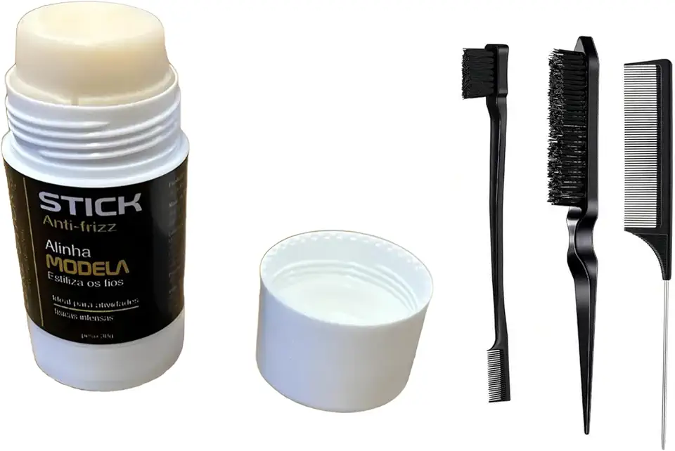 Lene Stick Kit Anti-frizz Modeladora com Bastão de Cera 30g e 3 Pentes para Cabelo