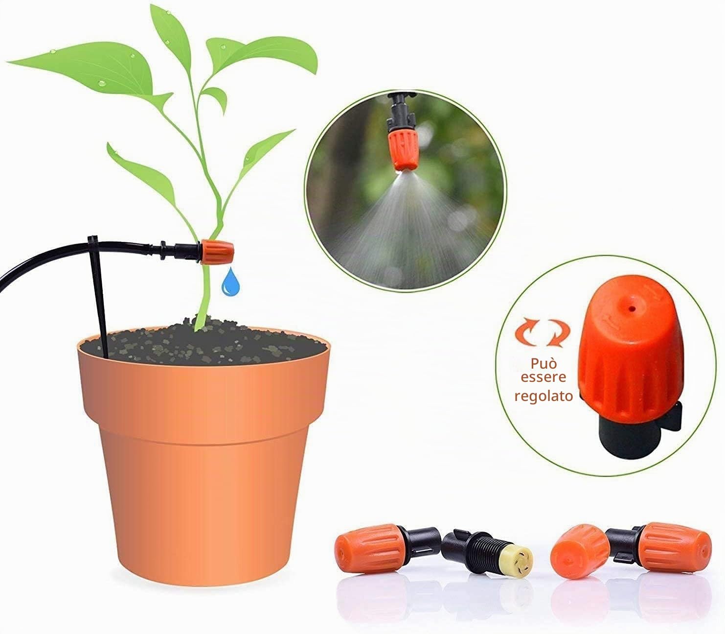 226 FT Kit di Irrigazione a Goccia, MSDADA Giardino con Micro Sistema di Irrigazione Automatico, Kit di Irrigazione per Piante, Ugello Nebulizzatore per Piante Serre, Aiuole, Patio, Prato