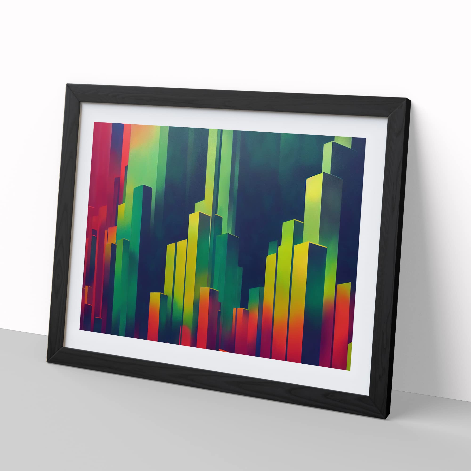 Supreme Skyscraper Skyline Abstract Framed Print, Black, A3 (46 x 34 cm) - Image 2