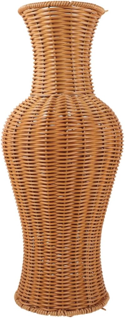 PRETYZOOM Rattan Woven Vase for Home Office Tall Imitation Rattan Flower Vase Elegant Decorative Plant Holder Dried Flower Insert 16.92 * 6.69 * 5.51in