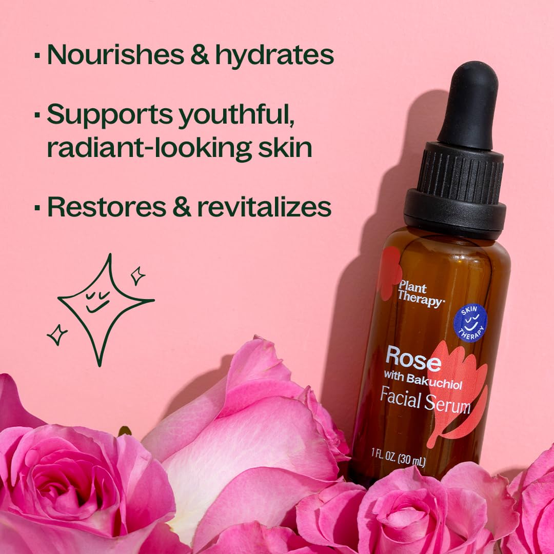 Amazon.com: Plant Therapy Rose with Bakuchiol Facial Serum 1 oz