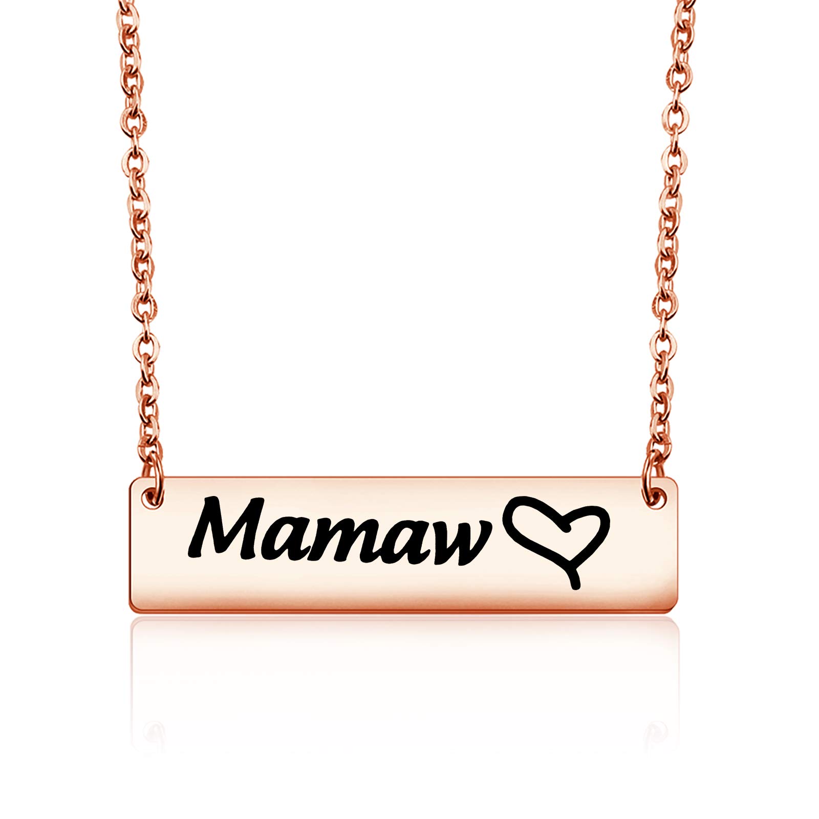 FOTAP Mamaw Necklace Bar Necklace Best Mamaw Ever Gift Mamaw Birthday Gift Grandma Gift