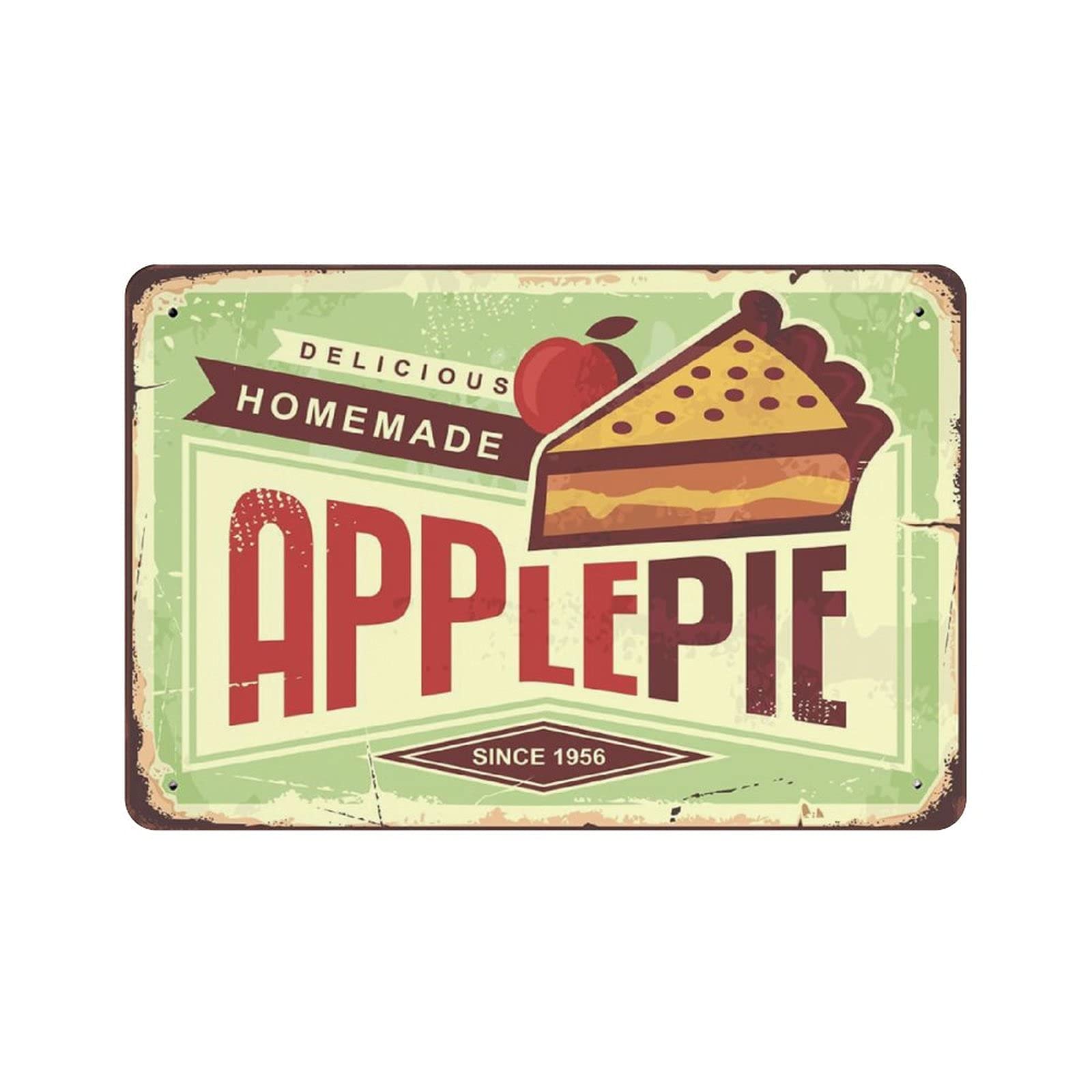 rayprint Metal Tin Sign Delicious Homemade Pie Vintage Tin Poster Metal Sign Wall Decoration Country Kitchen Home Garage Decor 8"x12"