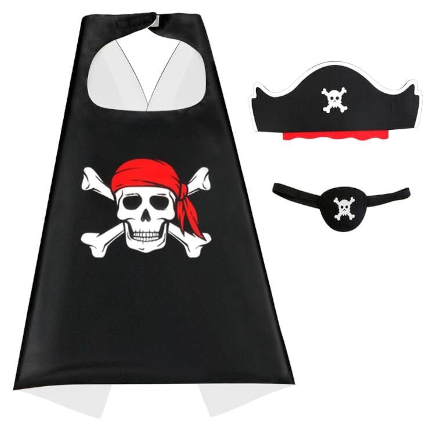 RioRand Cartoon Pirate Dress Up Satin Capes Cosplay Birthday Party Kids Costume (1-pack)