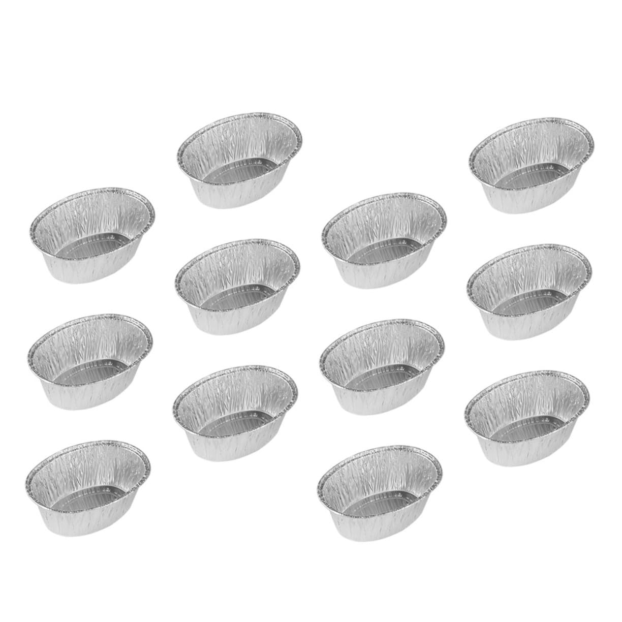 ULTECHNOVO Vaschette Ovali in Carta Argentata per Forno 125 Pezzi, Resistenti ad Alte Temperature, Impilabili, per Conservare e Riscaldare Cibo