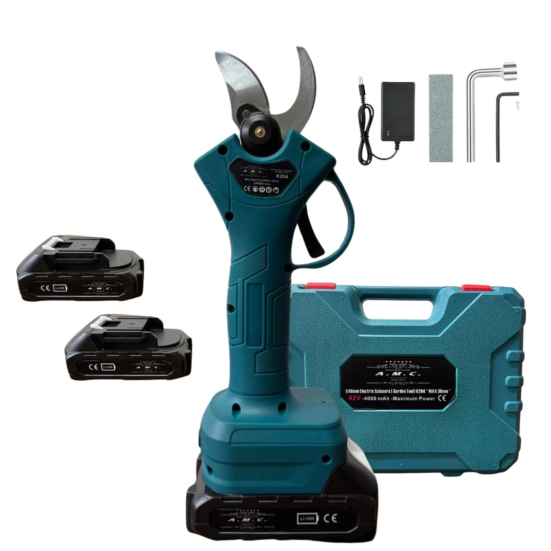 A.M.C. Forbice da Potatura Doppia Batteria Cesoia da potatura Elettrica, Cesoie per Giardinaggio Professionale