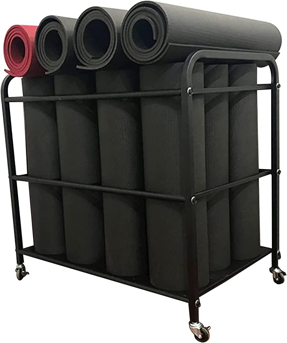 Support de rangement pour tapis de yoga en métal pour en finir avec le désordre