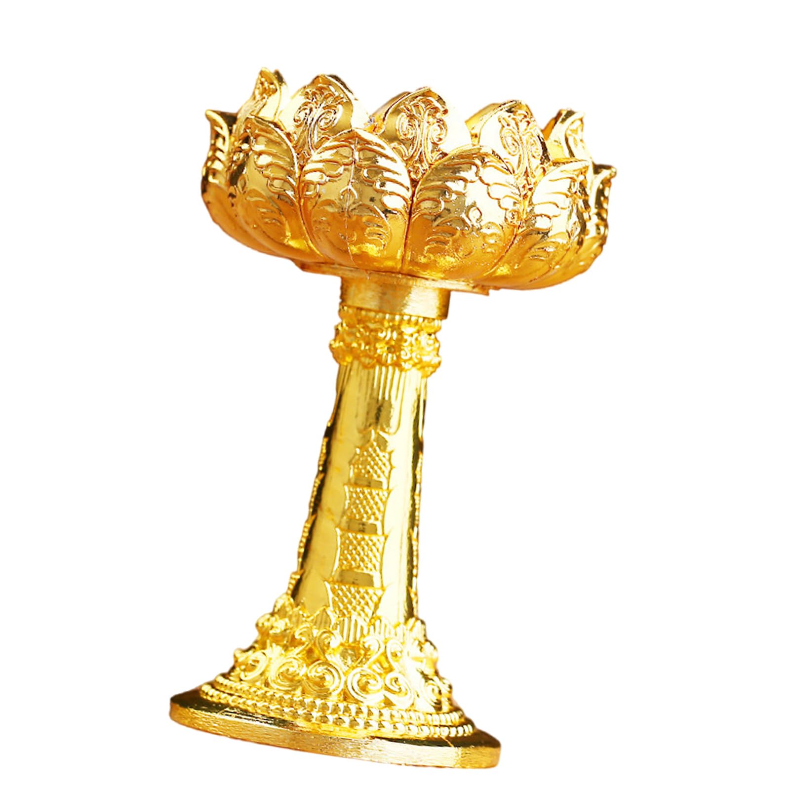 Butter Lamp Holder Coppers Candlestick Holder Iron Lamp Lotuss Buddhas Base Metal Candlestick