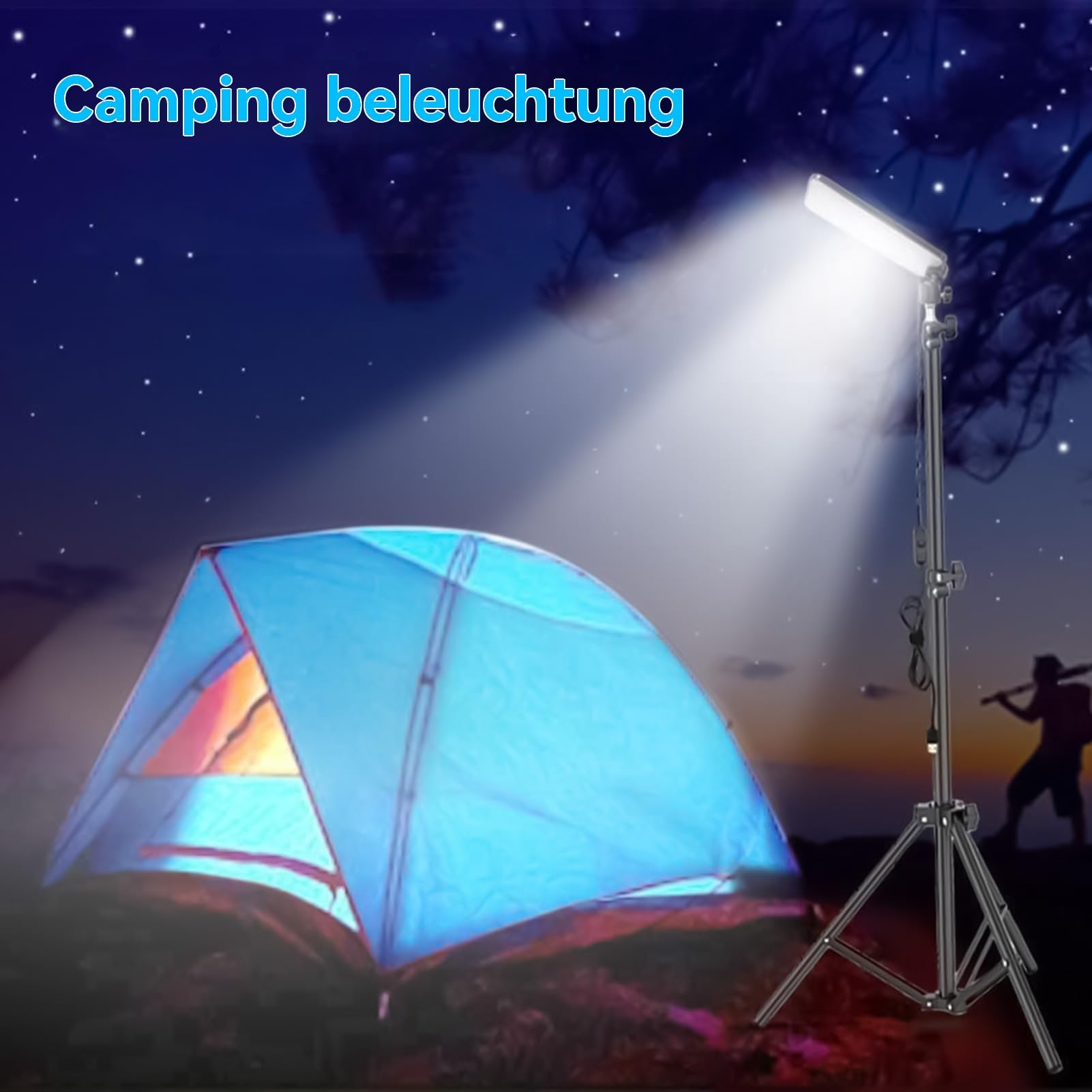 Campinglampe Hohe Helligkeit, Verstellbar | Arbeitsleuchten mit Ständer für Camping Jagd Außenbereich Innenbereich Terrasse Überdachung Werkstatt Garage