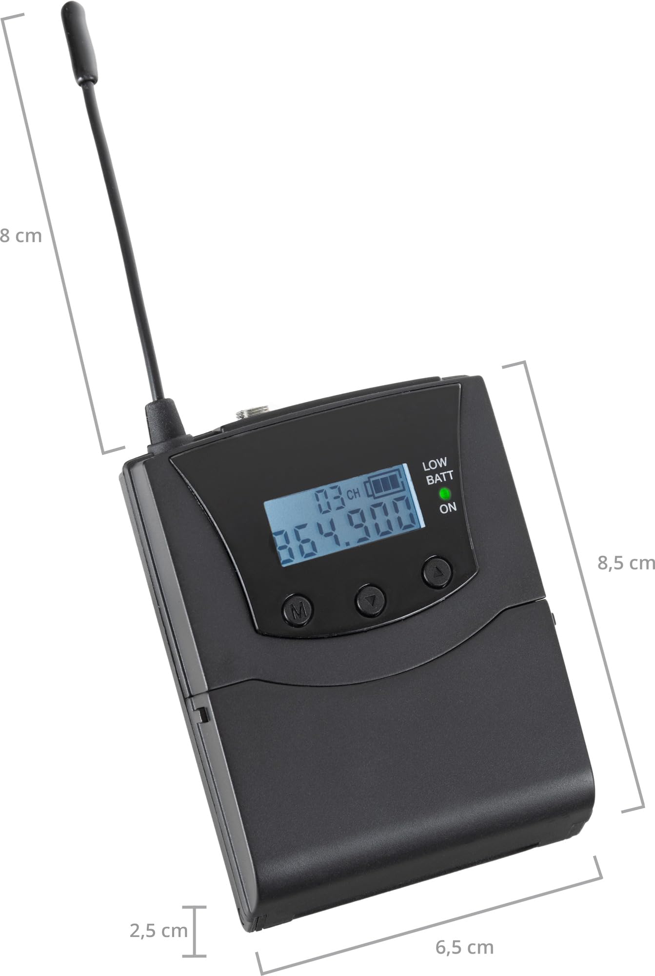 Pronomic Silent Disco V2 SDR BP30 Bodypack Receiver - Kabelloser Funkempfänger für Silent Disco und Events - 3-Kanal-Umschaltung - Gürtelclip - Kompatibel mit V2 System - Leicht und robust - Schwarz