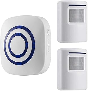 TYESHA Motion Sensor Alarm Detector Wireless Doorbell Lane Alarm Home Security System Human Body Induction Doorbell with 2 PIR Sensors and 1 Receiver