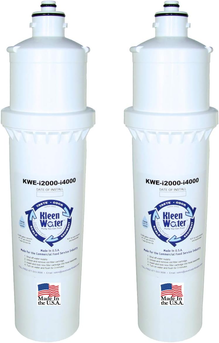 KleenWater Replacement Cartridge Set Compatible With Everpure Insurice Twin-i2000 EV9612-22 Water Filter, Food and Beverage Series, Made in the USA, Set of 2