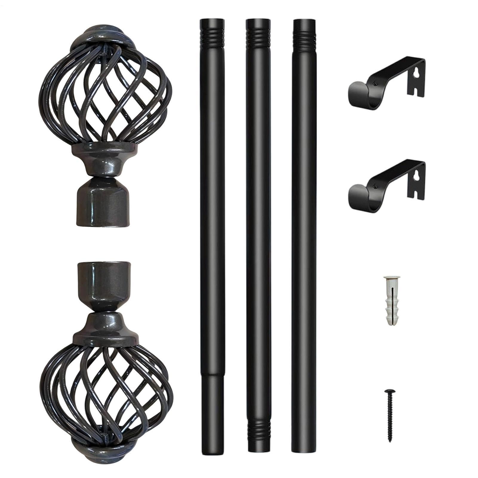 Tringle à rideaux télescopique réglable en acier robuste de 76 à 228 cm pour maison