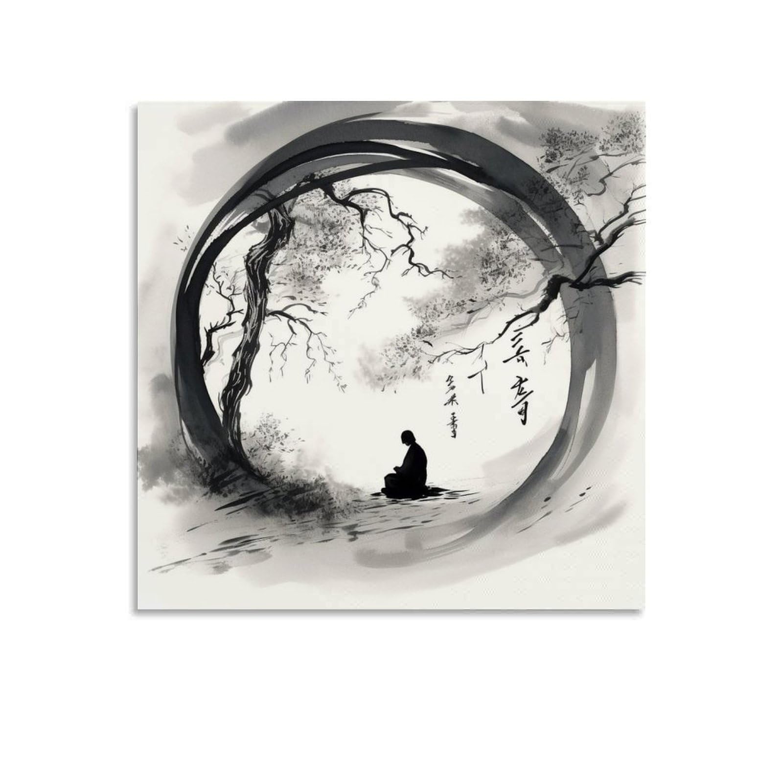 Amazon.com: AINHJY Minimalist Art Poster Black Enso Zen
