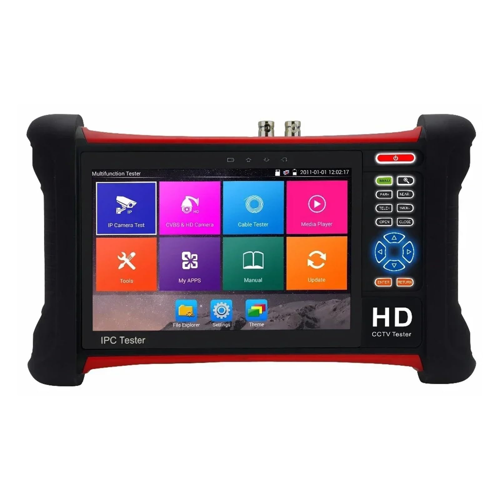Monitor testowy CCTV, Tester IPC Monitor H.265 4K 8MP 5MP 1080P 720P TVI CVI AHD SDI CVBS IP kamery CCTV 7 cali dotykowy(X7-MOVTADHS)