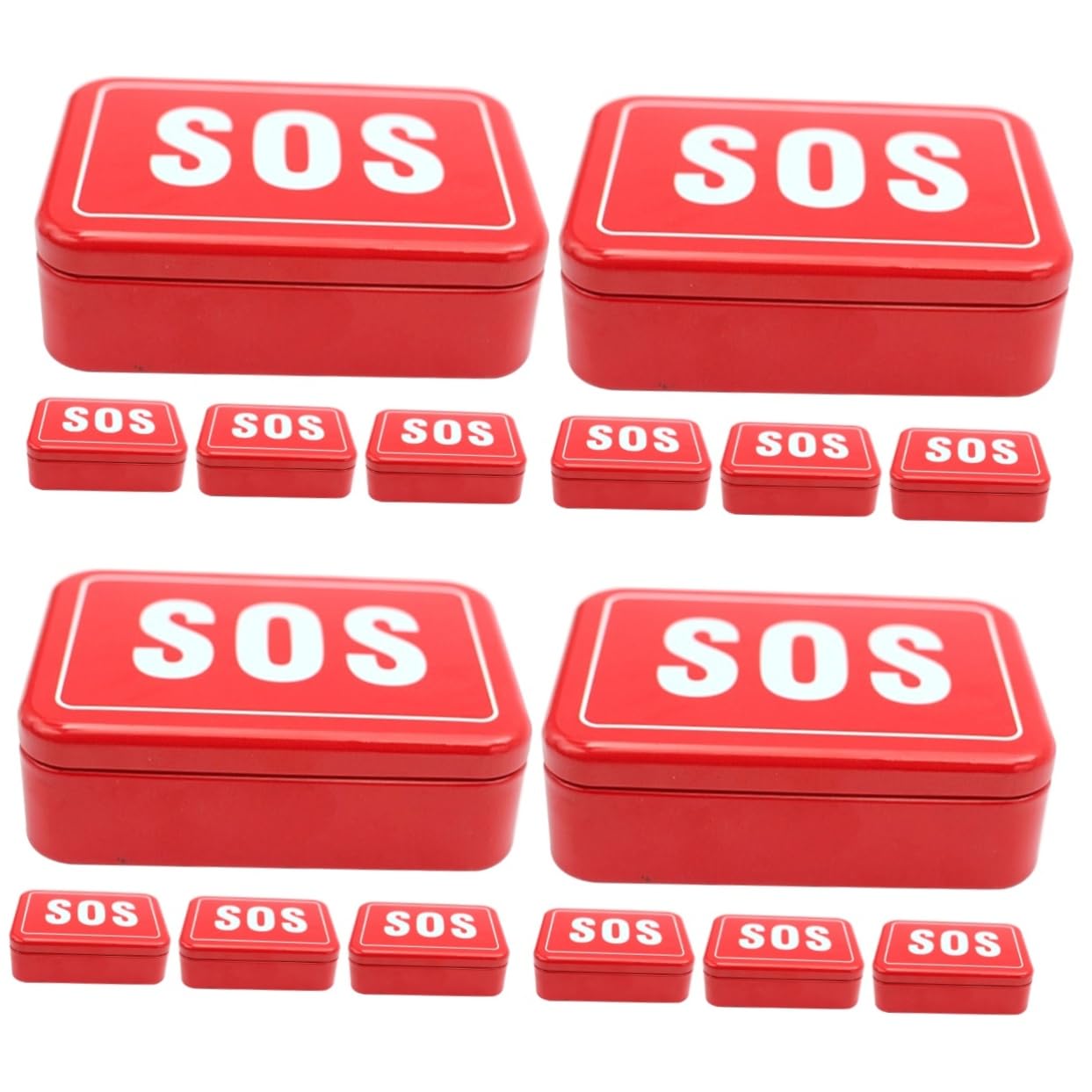 4 Set Scatola Portautensili Lamiera Per Esterni Organizzatore Sos Viaggi E Attività Outdoor Per Escursionismo 4 Pezzi * 4