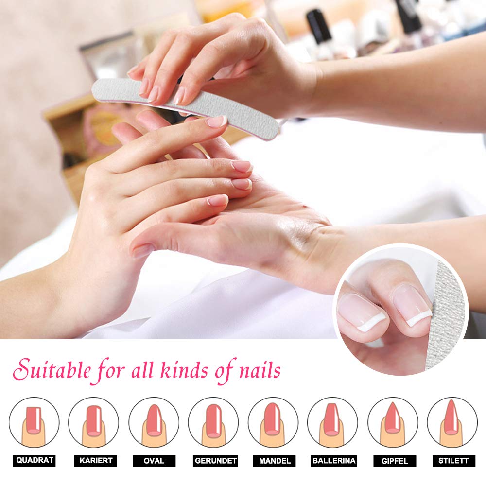 Forever Speed 50 lime per unghie professionali 100/180, lima per manicure a doppio lato, colore viola/bianco