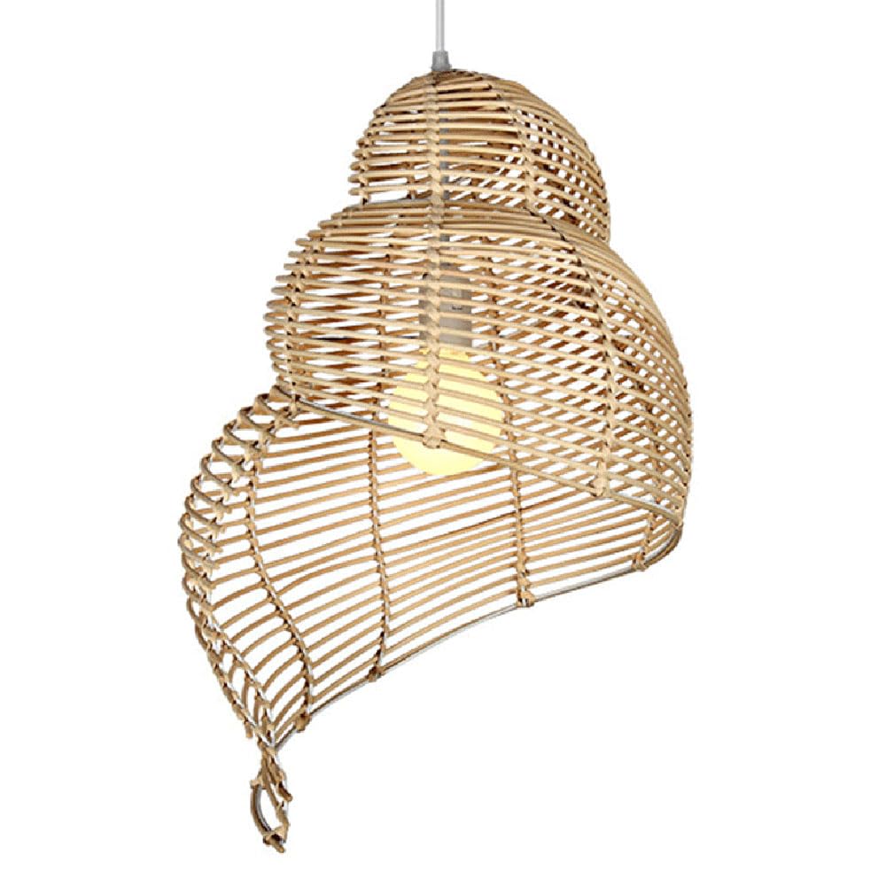 Pantalla de lámpara con Forma de Nido de pájaro, de Mimbre Beige, diseño Creativo Hueco, Hecha a Mano, lámpara Colgante de Cesta de ratán Tejida a Mano para Cocina, Pasillo, Sala de Estar y dormi