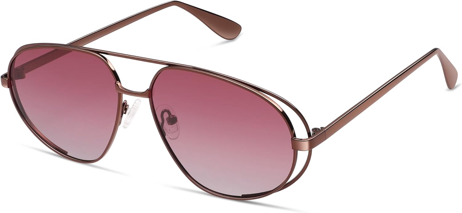 VANLINKER Retro Polarized Aviator Sunglasses for Women Men Classic Trendy Driving Sunglasses Designer Metal Frame VL9837 - Image 3