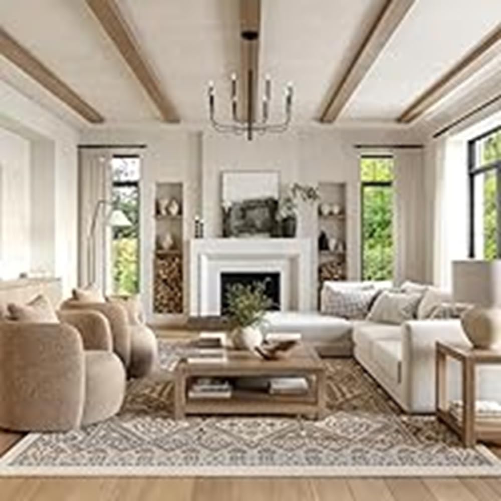 nuLOOM 9x12 Becca Traditional Tiled Area Rug, Beige
