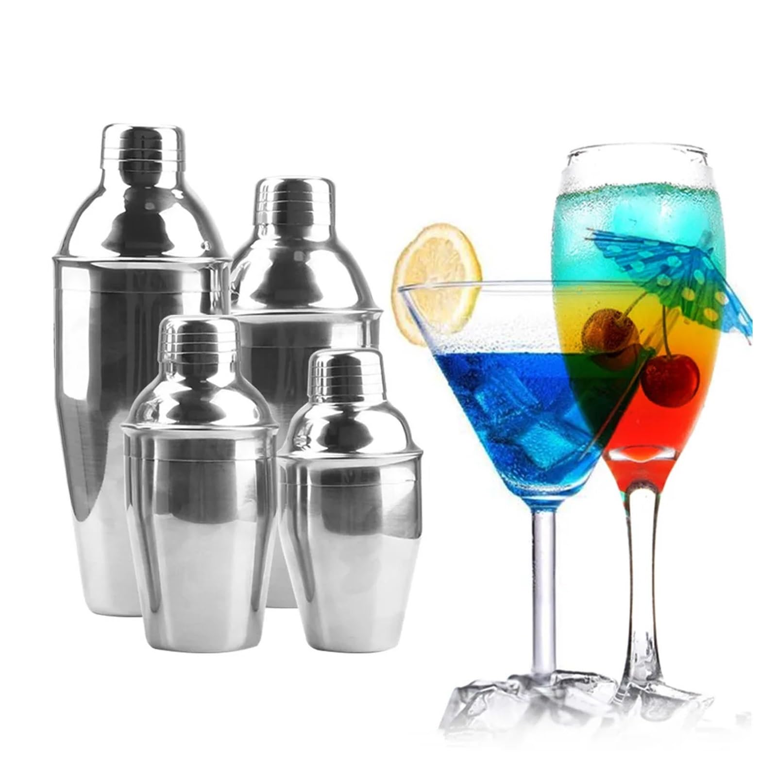 Herramientas for barra de fiesta, 250/350/550/750ml, 1 coctelera acero inoxidable(550ML)