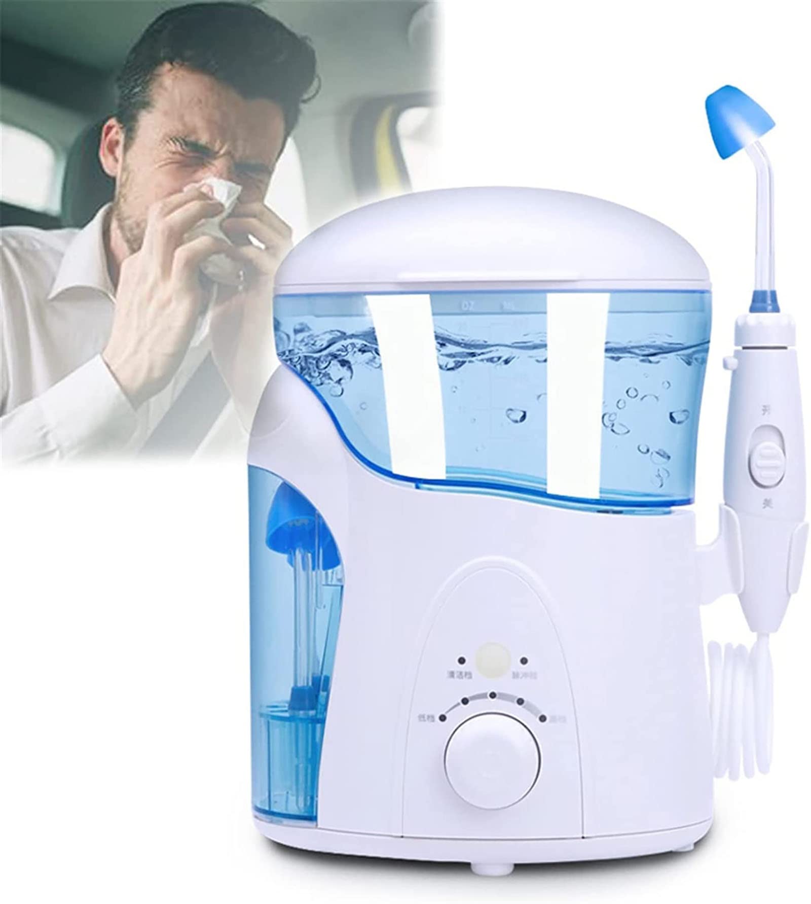 Sinus Rinse Kit, Elektrischer Neti Topf, Nasenspülung Sinus Rinse Kit, mit Vier Ausläufen, zur Linderung von Nasennebenhöhlen und Allergien