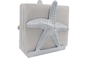 Nautical Starfish Metal Napkin Holder - Coastal Kitchen Decor