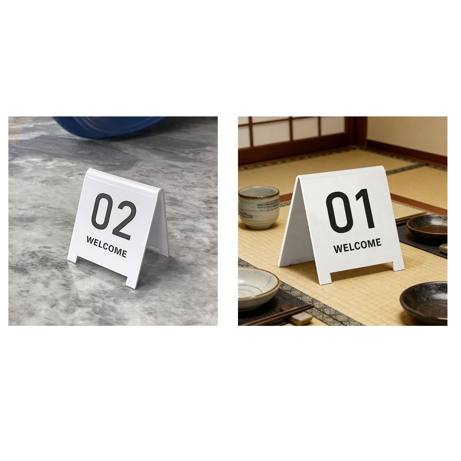 Akrylowe tabliczki z numerami stolików, Karty z numerami stołów restauracyjnych Dwustronne akrylowe 1-15/1-25 na przyjęcia, bankiety(1 to 25)