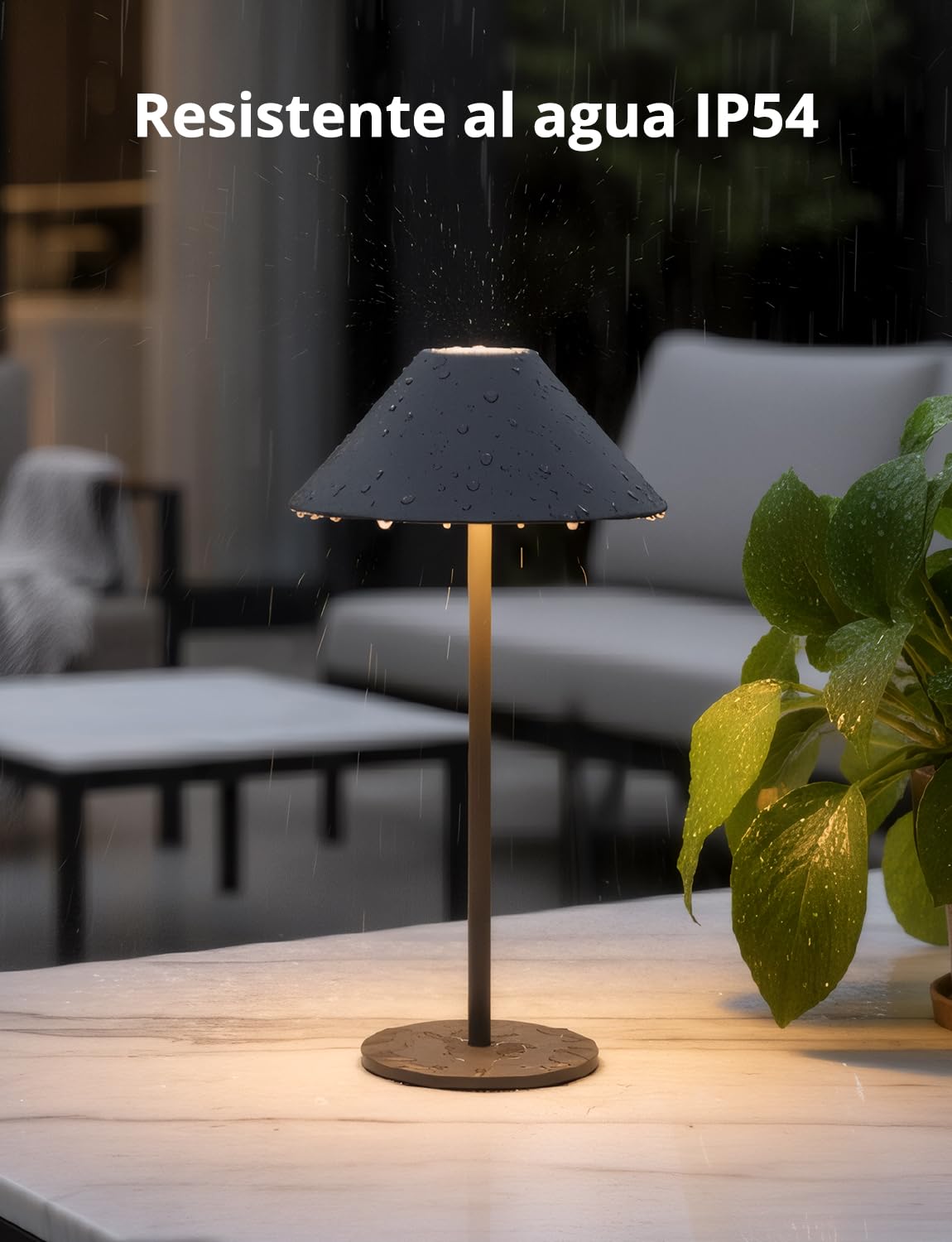 Bojim Lamparas de Mesita de Noche Mesa Sin Cable, Lámparas LED Recargable con USB Inalambrica, Lamps Luz Tactil Table de Bateria, Candeeiro para Exterior Portatil Interior, IP54, Metal, Gris
