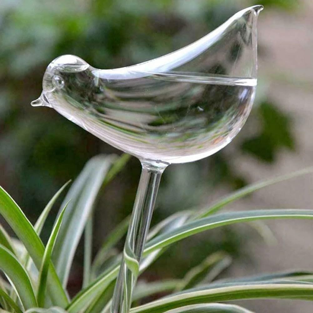 1Pc Clear High Borosilicate Glass Bird Shape Self Watering Globe 23×11.5Cm Automatic Drip Irrigation Bulb For Indoor Potted Houseplants Outdoor Garden Plant Vacation Watering