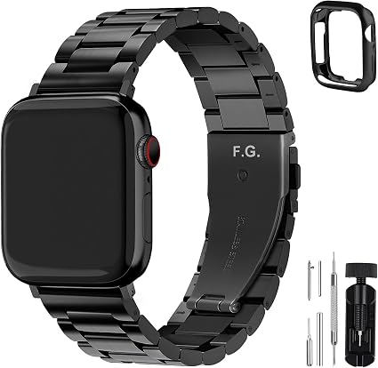 Fullmosa Cinturino per Apple Watch 38mm/40mm/41mm, Cinturino in Acciaio  Inossidabile Compatibile con iWatch, Cinturini per Apple Watch Serie 7 6 5  4 3 2 1, Apple Watch SE, per Donna e Uomo, Nero : Amazon.it: Elettronica