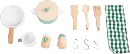 Miniatura 4 de Classic World Juego de cocina vintage de madera con fregadero, estufa, armarios, lavavajillas y accesorios para niños, cocina creativa para niños a