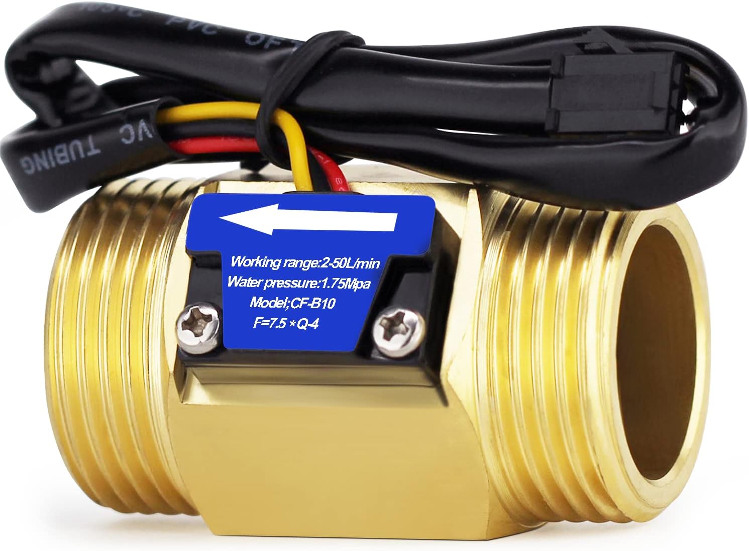 Digiten G1" Male Thread Water Flow Hall Sensor Switch Flowmeter Counter 2-50L/min