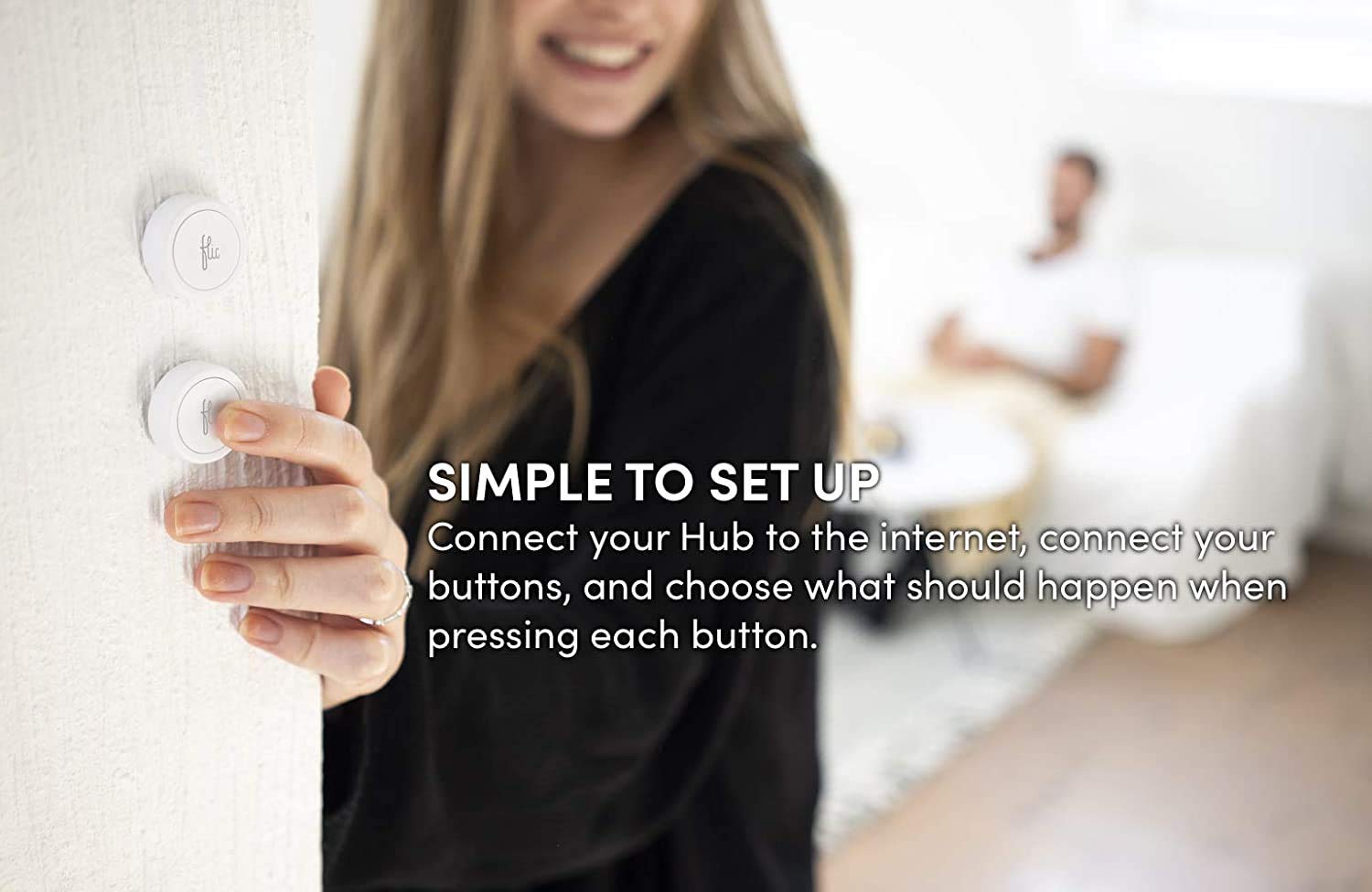 Flic 2 przyciski Smart – 1 opakowanie Flic 2 przyciski – Smart Home Control Button – działa z Hue, LIFX, IKEA Trådfri, Sonos, Spotify, IFTTT i wiele innych, biały