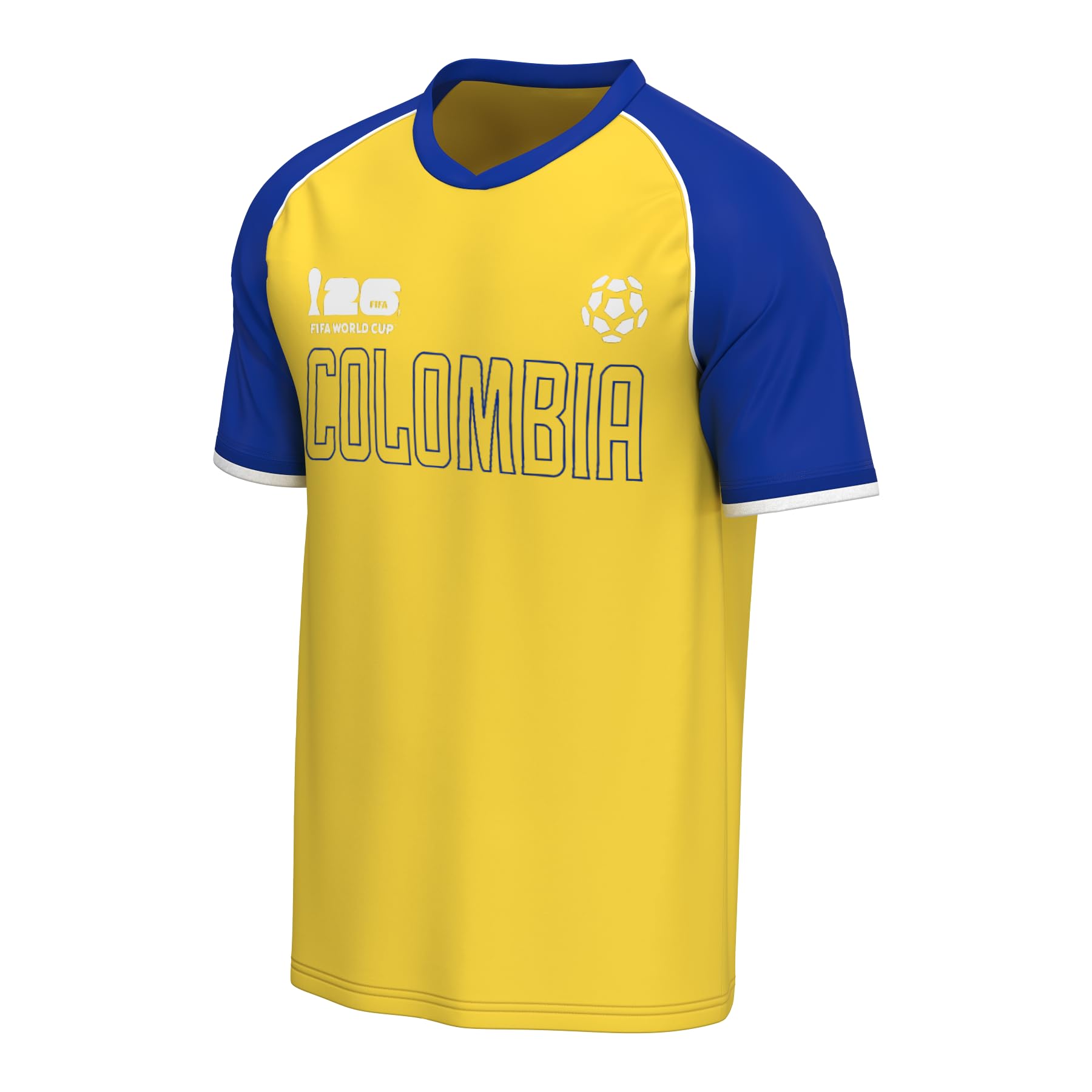 Outerstuff Men's Soccer Raglan Top, Colombia, Medium