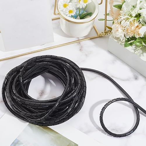 Vista 4 de 26.25 pies x 0.39 pulgadas, funda de alambre de polietileno para manguera, organizador de tubos de manguera, protector de cable en espiral, cable