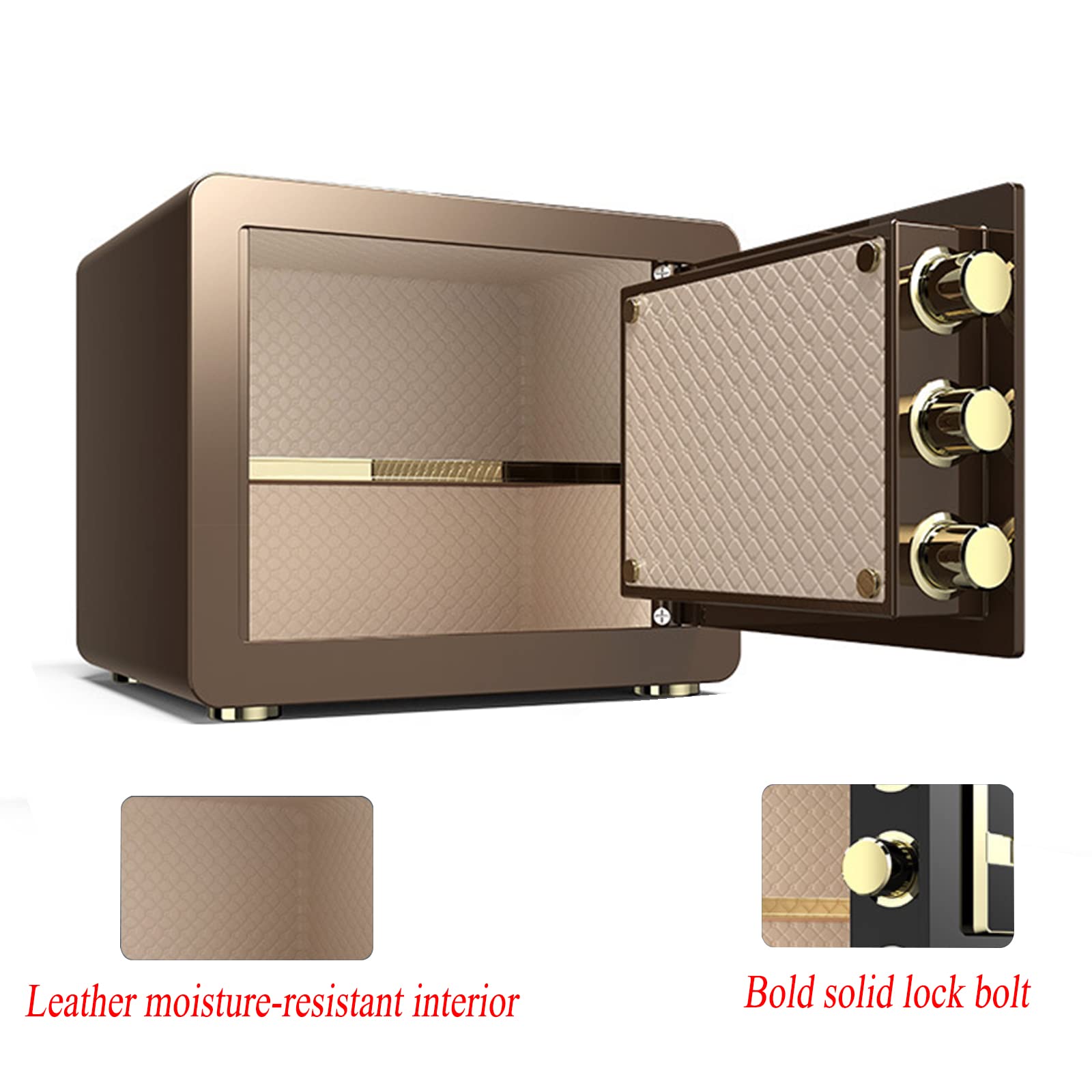 Safe Cabinet, Digital Security Steel Structure 3 Steel Locking Bolts Fireproof Waterproof Anti-Diebstahl Password Safe Cabinet Geeignet für Home Office Hotel Travel (schwarz)