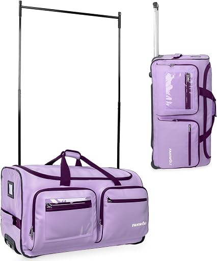 Fanwoli 23" Dance Bag with Garment Rack | Upgraded Stable System & Fabric | More Lightweight & Wear-Resistant | Ideal Competition Duffle Bag for Dancers Livestreamer Athletes