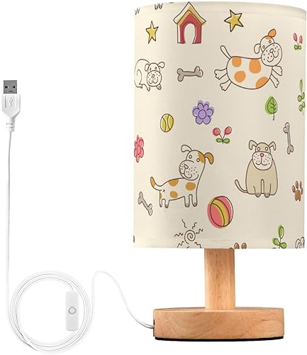 Table Lamp Bed Lamp Aesthetic Cartoon Cute Kawaii Dogs Yellow Night Lights for Kids Dresser para lampara de mesa disponible en Yaxa Venezuela