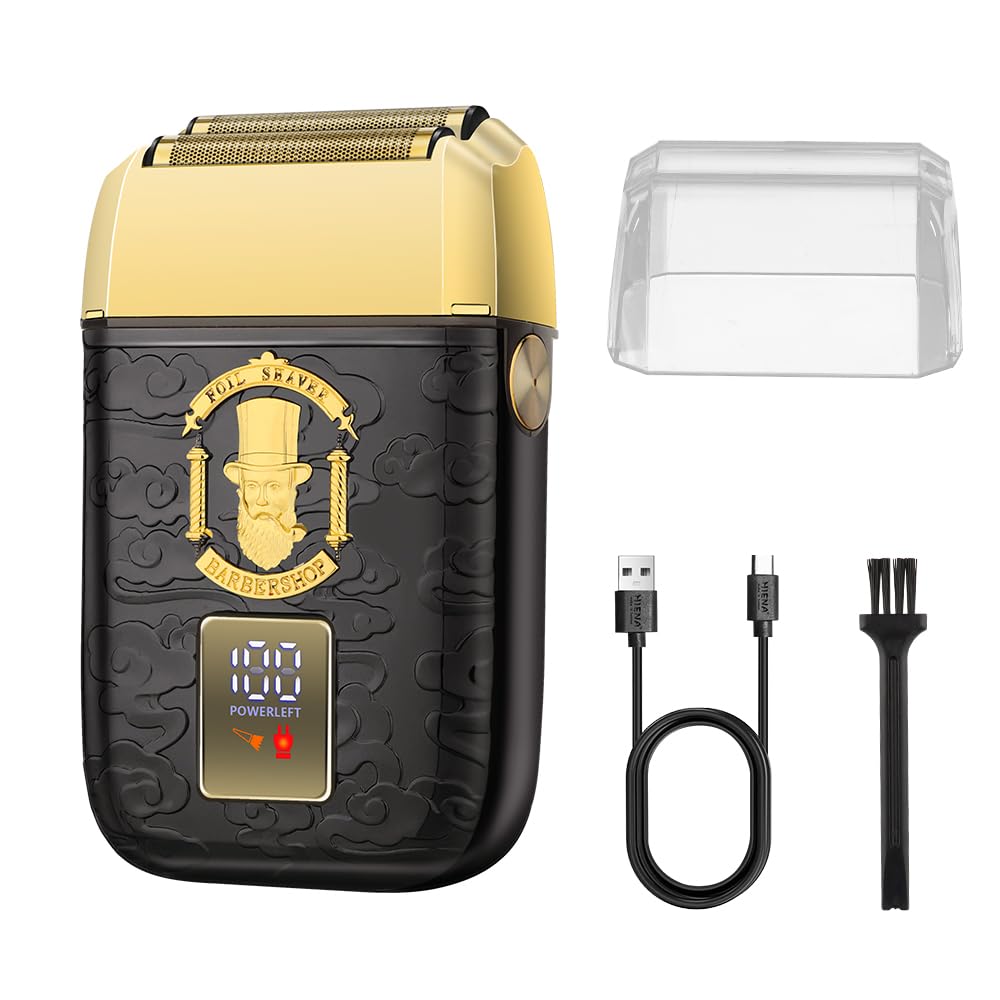 HIENA PRO Rasoir professionnel pour homme, double tondeuse électrique, tondeuse de précision sans fil, tête chauve, rasoir électrique, rechargeable avec USB, cadeaux pour homme (BGGM)