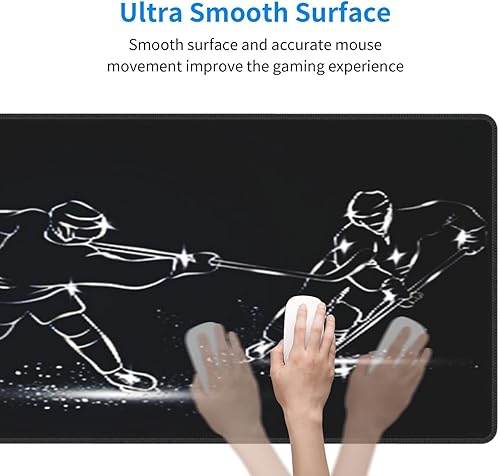 Miniatura 5 de Alfombrilla de mouse grande XXL, para jugadores de hockey sobre hielo, alfombrilla de escritorio grande con bordes cosidos, alfombrilla de mouse