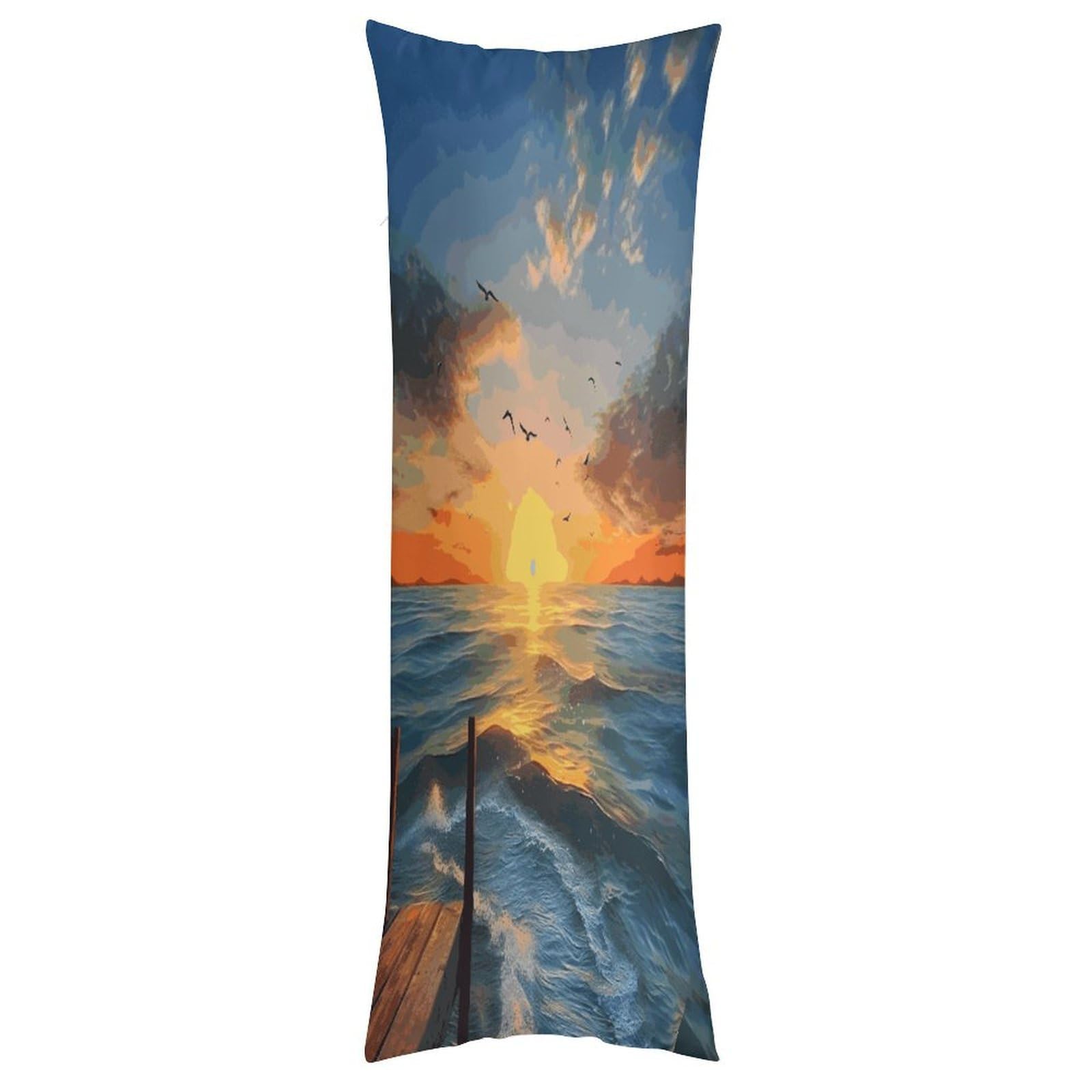 LDGSUPH Sunset Sea Pillow Cases Soft Pillowcase with Invisible Zipper Wrinkle Resistant Pillow Covers Breathable Removable Pillow Protector for Bed Sofa Car 20"x54"