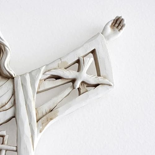 Miniatura 7 de Solucky Cristo resucitado pared cruz Jesús figuras,Iglesia pared cruz cristiano crucifijo coleccionable,Estatua de Cristo resucitado hueco,Figuras