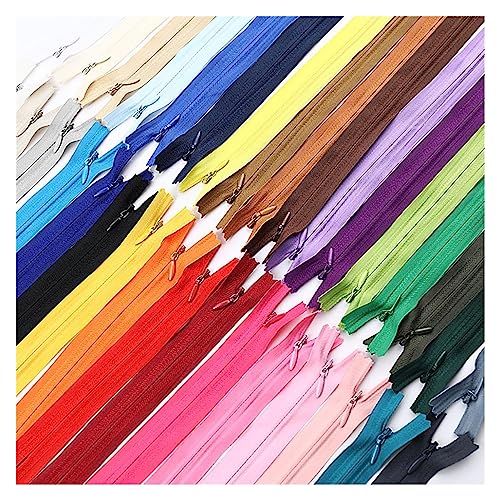 Fermeture éclair invisible avec maille nylon souple marron 40 cm à glissière fluide - 2