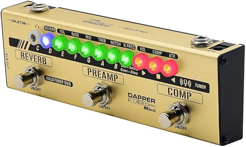Miniatura 2 de VALETON Dapper - Mini guitarra acústica eléctrica-acústica DI preamplificador analógico pedal multiefectos