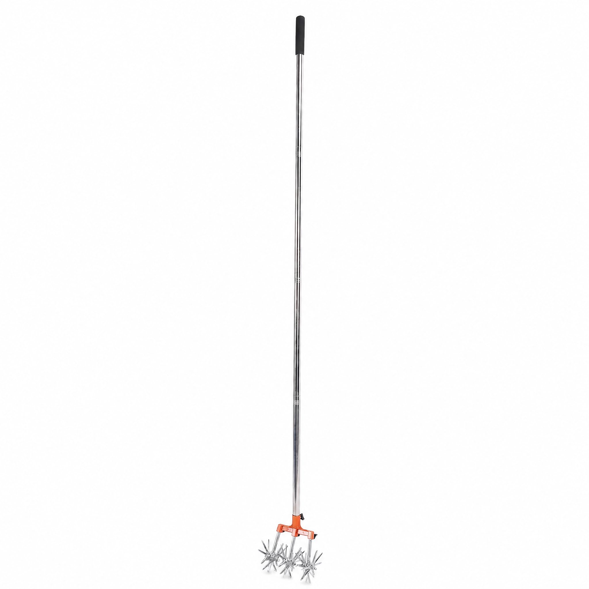 Rotationsgrubber-Werkzeug, Verstellbare Garten-Handfräse mit Edelstahlstange, 2-in-1-Krümel-Bodenkultivator und Bodenlockerer Zum Bodenmischen oder Nachsäen von Gras