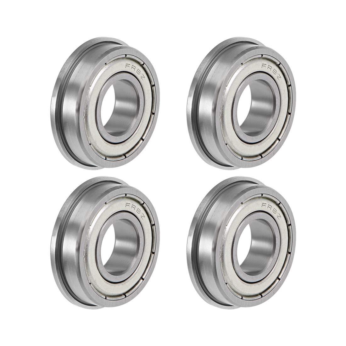 uxcell FR8ZZ Flange Ball Bearing 1/2" x 11/8" x 5/16" Shielded Chrome