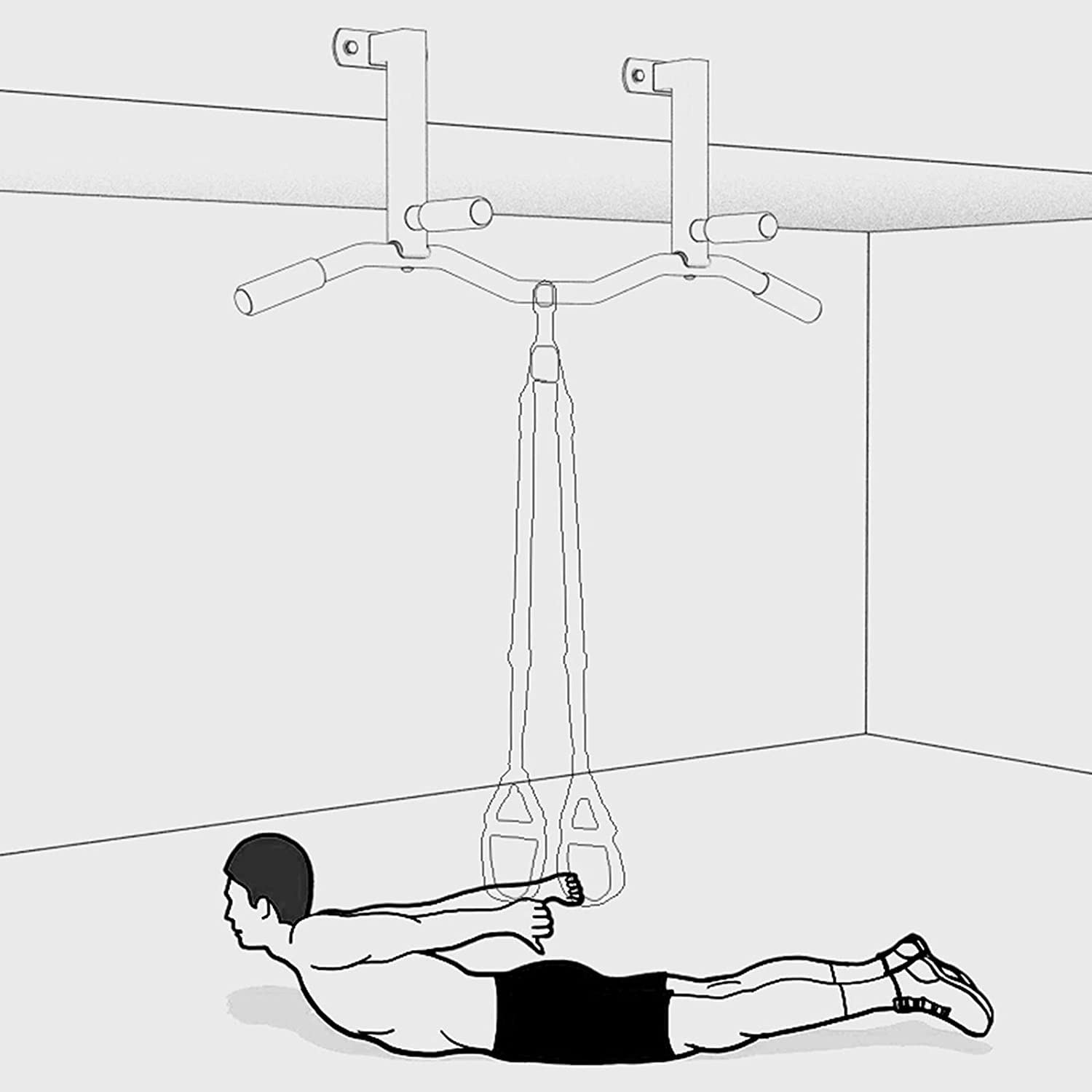 Drążek do podciągania, montowany na ścianie, sprzęt do treningu siłowego, Multi Grip Chin Up i stalowe drążki do dipów, 100 cm, do domu, siłowni